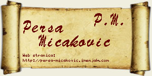 Persa Micaković vizit kartica